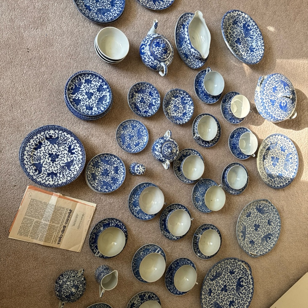 Phoenix Bird China Decorative Set - 🚫 LOCAL PICKUP ONLY, FRAGILE – NO SHIPPING